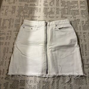 rag & bone  white jean mini skirt